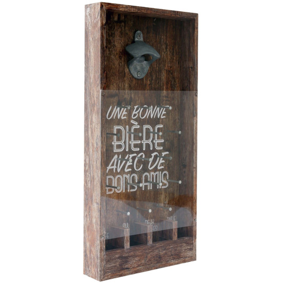 Décapsuleur en mdf et fer 19 x 40 cm