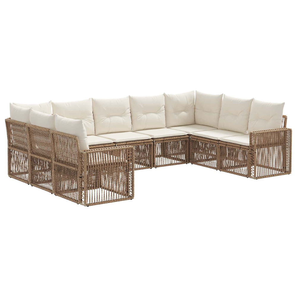 Ensemble de canapé de jardin 9 pcs beige et blanc crème