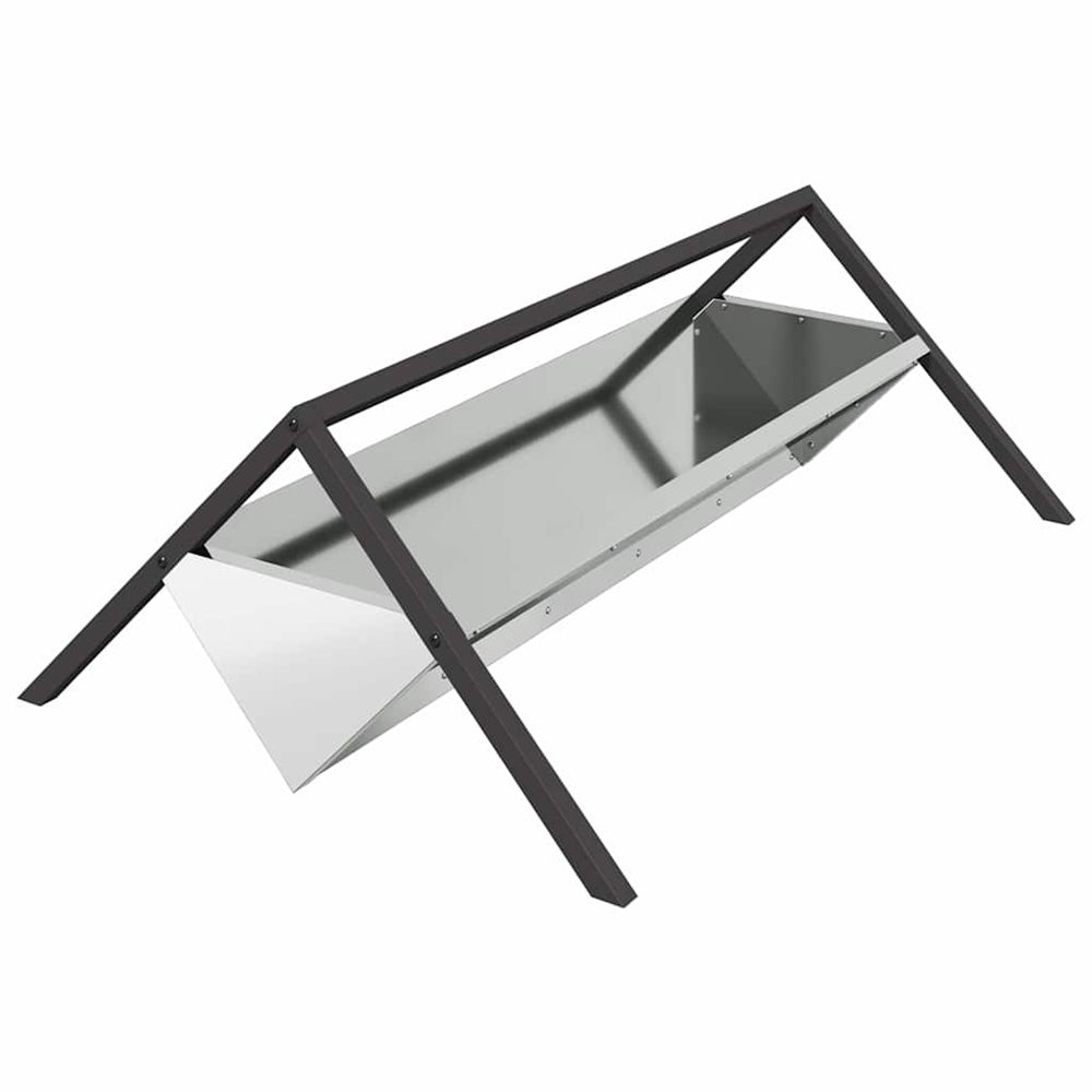 Trough d'alimentation pour le bétail argenté 111 x 76 x 38 cm