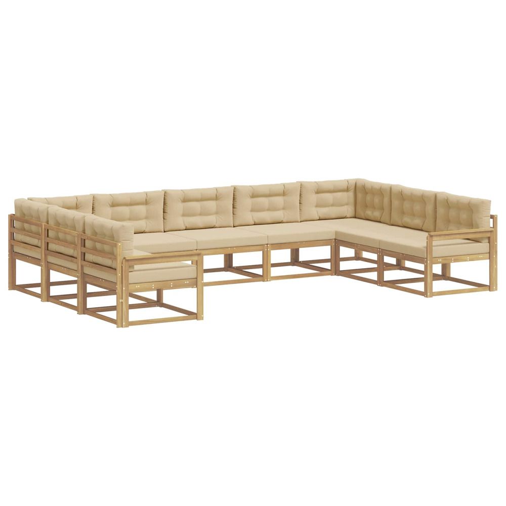 Ensemble de canapés d'extérieur 9 pc blanc et beige