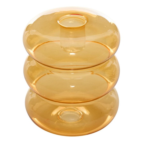 Bougeoir pool en verre 9x9x10,5cm violet