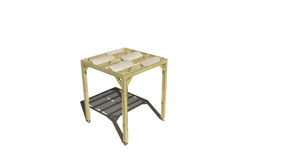 Pergola bois • 2m x 2m • indépendante • sens largeur • voilage semi-transparent inclus • livraison comprise