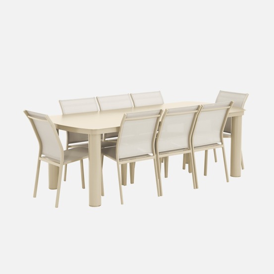 Table de jardin aluminium + 8 assises - zaro / buffalo