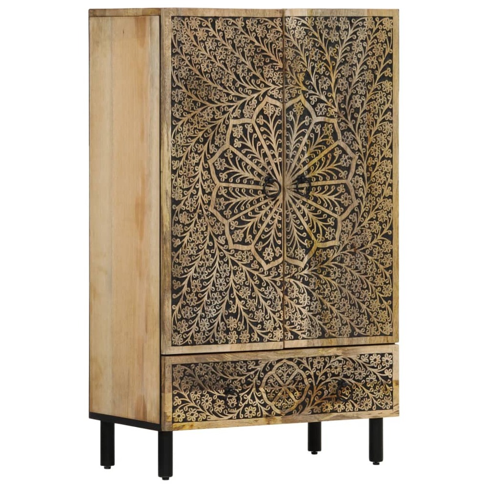 Buffet bahut commode armoire meuble de rangement organisateur cuisine salle de séjour salon 60 x 33 x 100 cm bois de manguier
