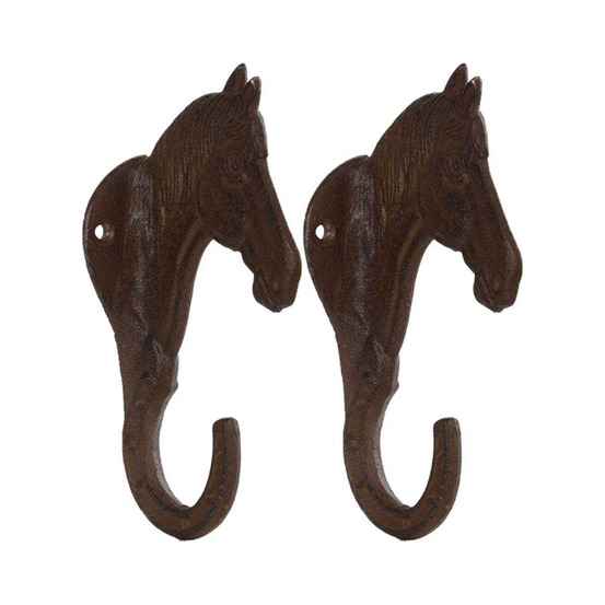 Crochet en fonte cheval lot de 2