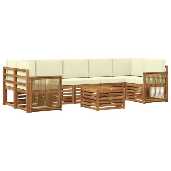 Ensemble de canapés d'extérieur 8 pc naturel et crème