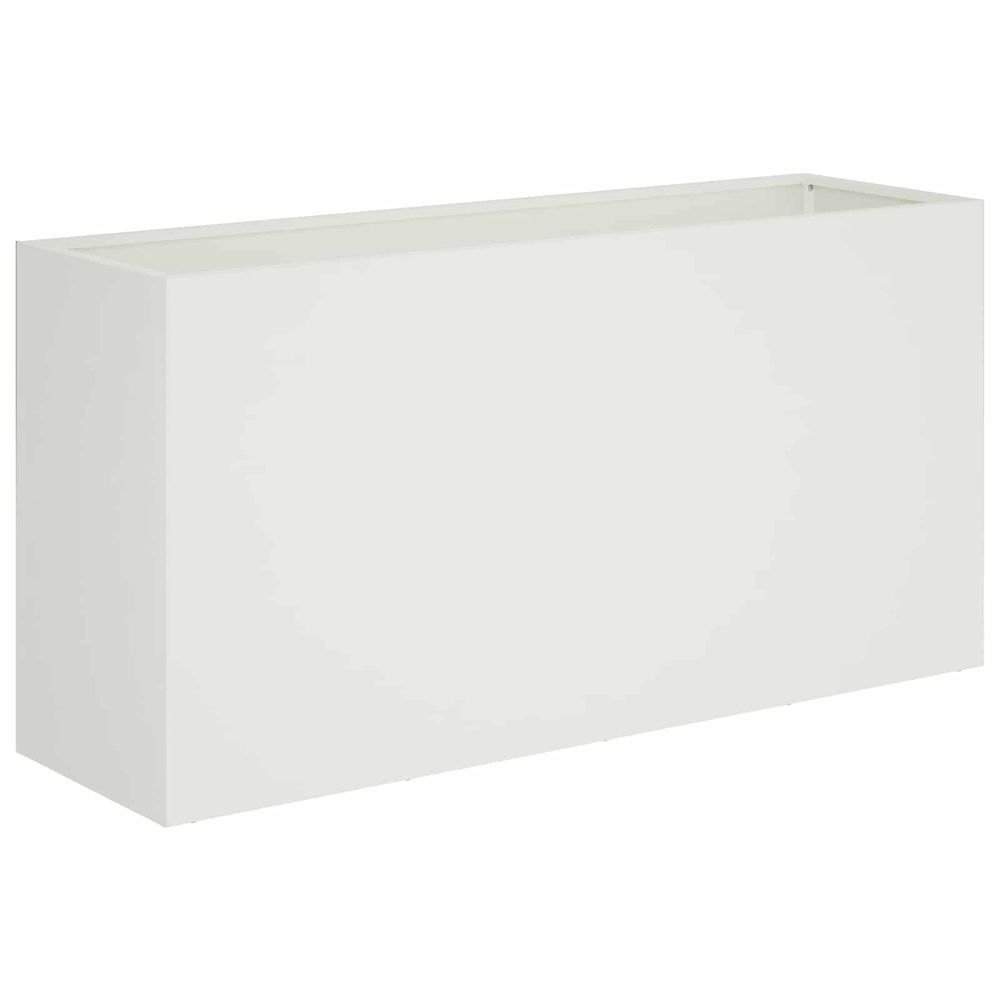Cache-pot de jardin blanc 100 x 30 x 40 cm acier laminé à froid