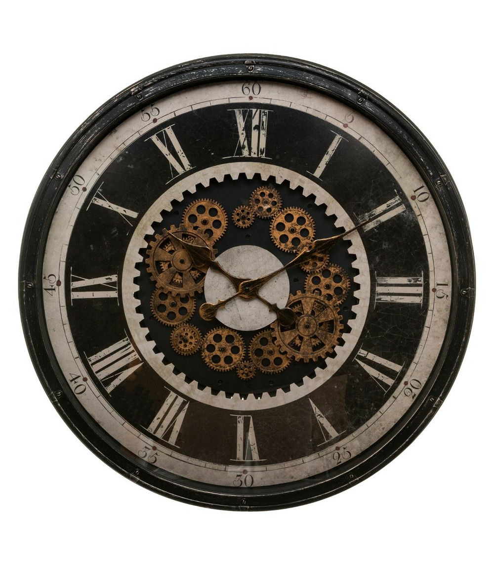 Grande pendule murale style rétro et vintage d 76 cm