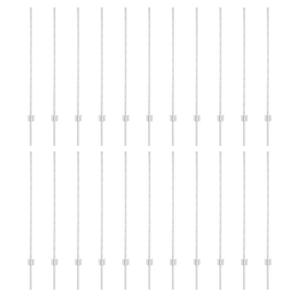 Poteau de clôture. 22 pcs argenté 160 cm acier