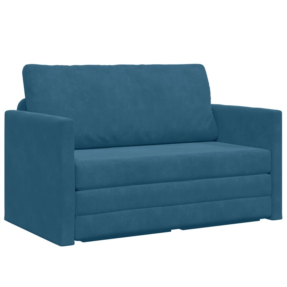 Canapé-lit bleu 124 x 71 x 78 cm velours