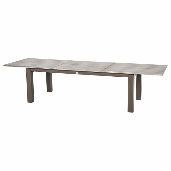 Table de jardin extensible 10 personnes héraklion - l. 220/320 cm - gris tonka