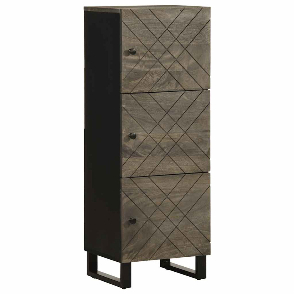Buffet noir 40x33x110 cm bois de manguier massif