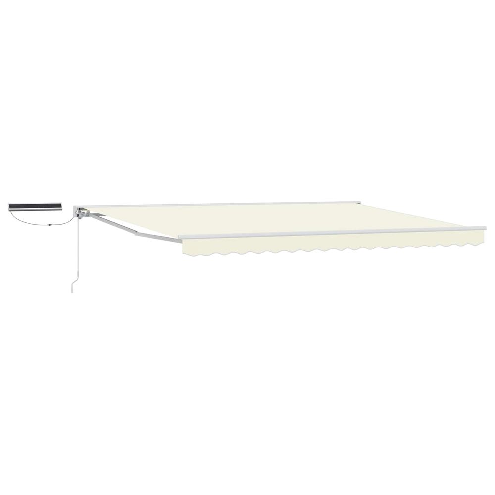 Auvent rétractable électrique crème et blanc 5 × 3,5 m
