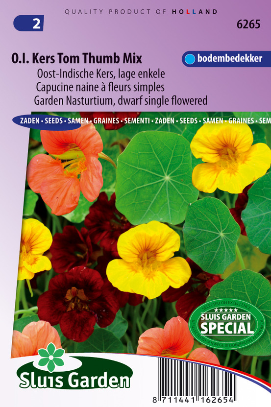 Capucine naine à fleurs simples tom thumb mix - graines de fleurs annuelles - ca. 4 g (livraison gratuite)