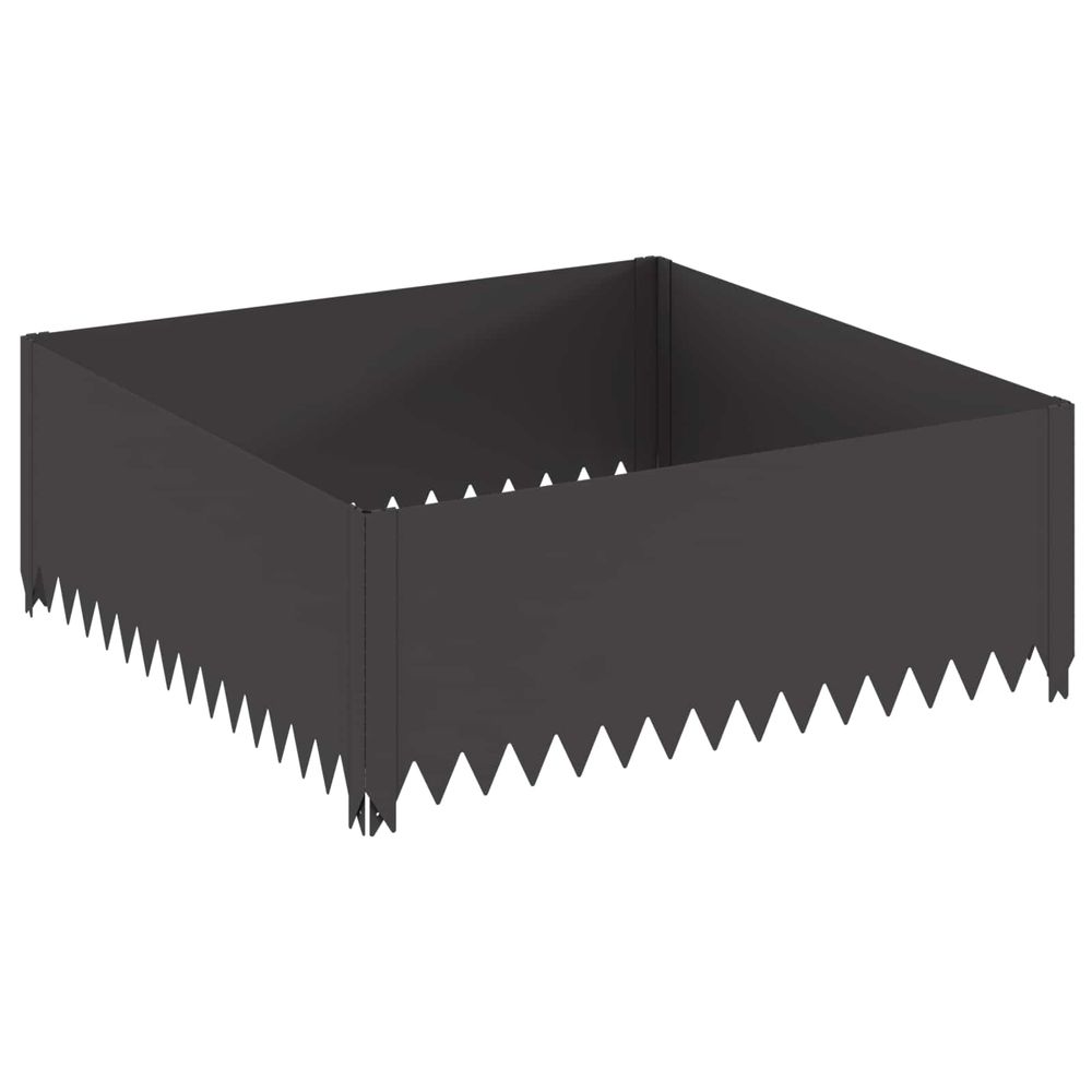 Bordure de pelouse 100 x 100 x 35 cm acier noir