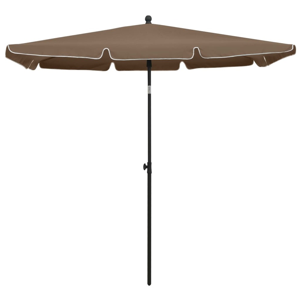Parasol de jardin avec mât 210x140 cm taupe