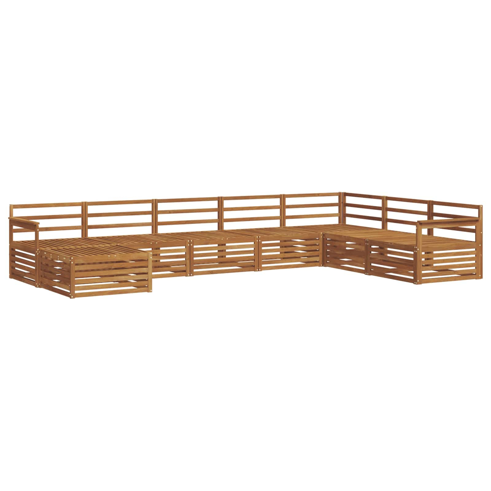 Ensembles de canapés 8 pcs naturel bois d'acacia massif