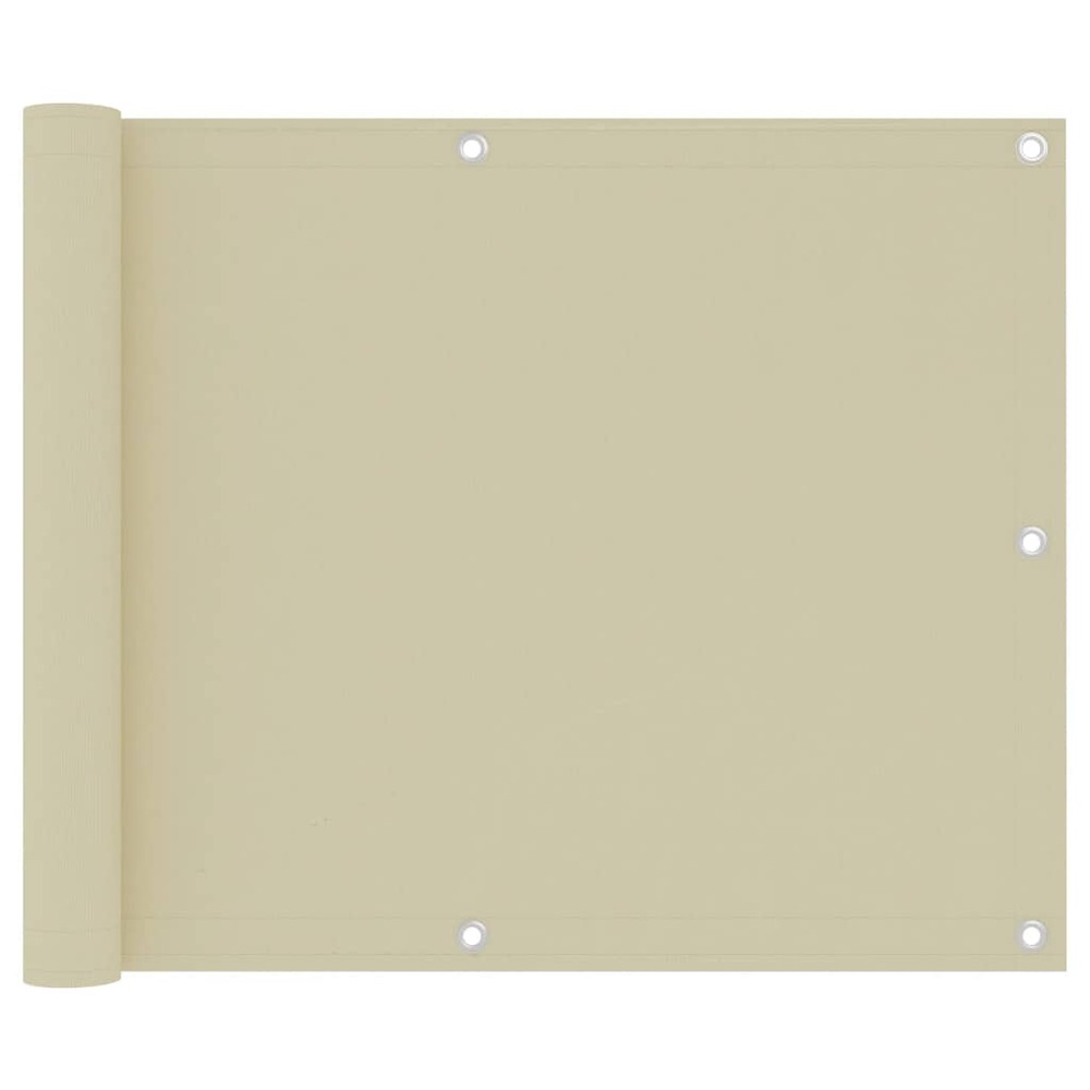 Écran de balcon brise pare vue protection confidentialité 75 x 500 cm tissu oxford crème