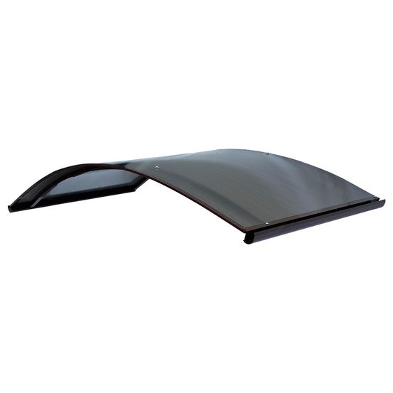 Auvent de porte aluminium rodeo r-150 – 150 x 70 cm, cadre brun chocolat ral 8017, toit teinté brun