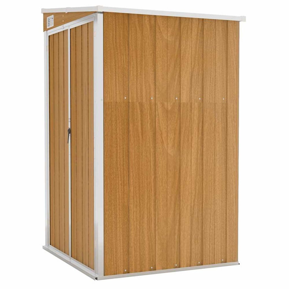 Remise de jardin murale marron 118x100x178 cm acier galvanisé