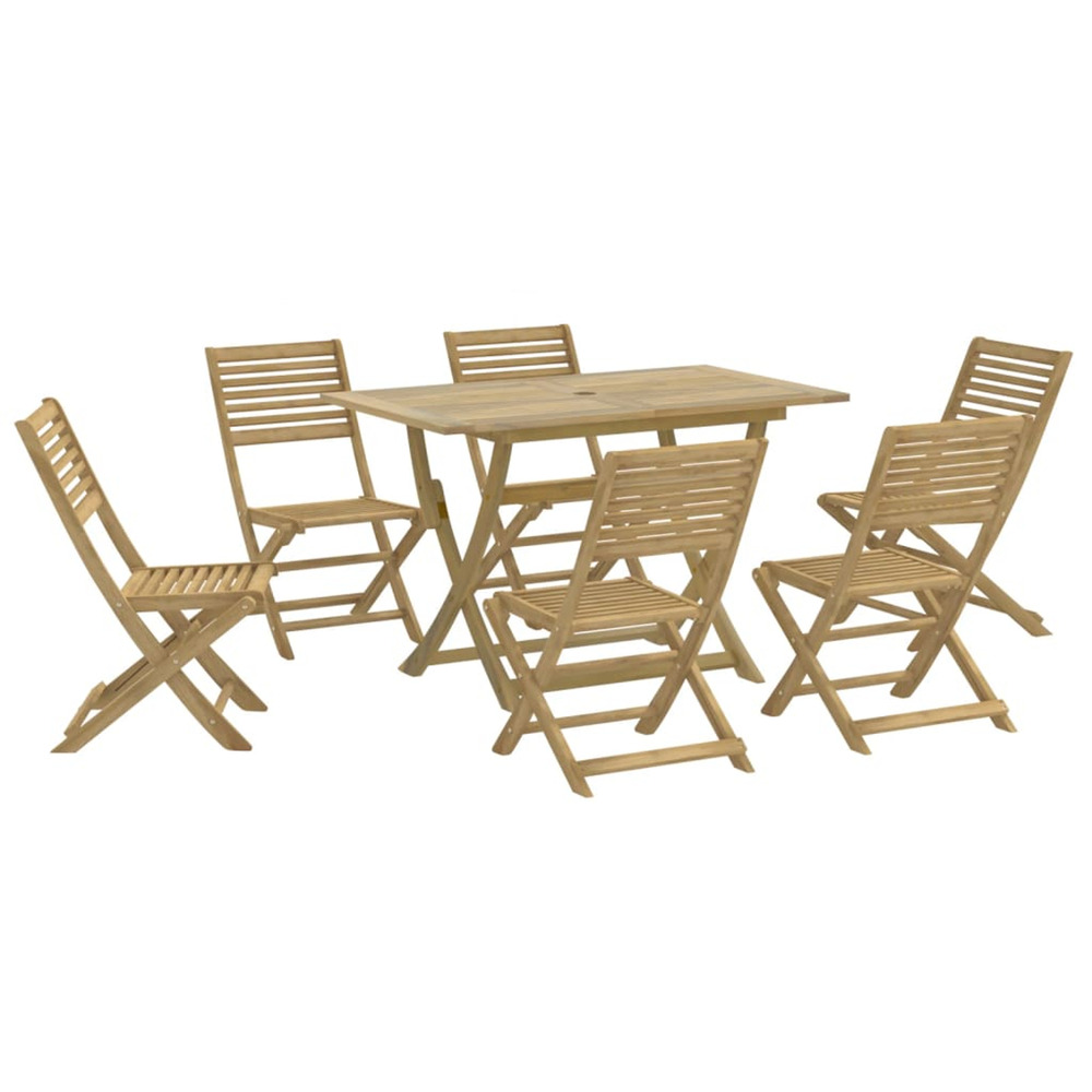 Ensemble à manger de jardin 7 pcs bois d'acacia solide
