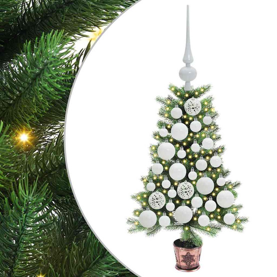 Sapin de noël avec 150 led avec support vert 65 cm pe