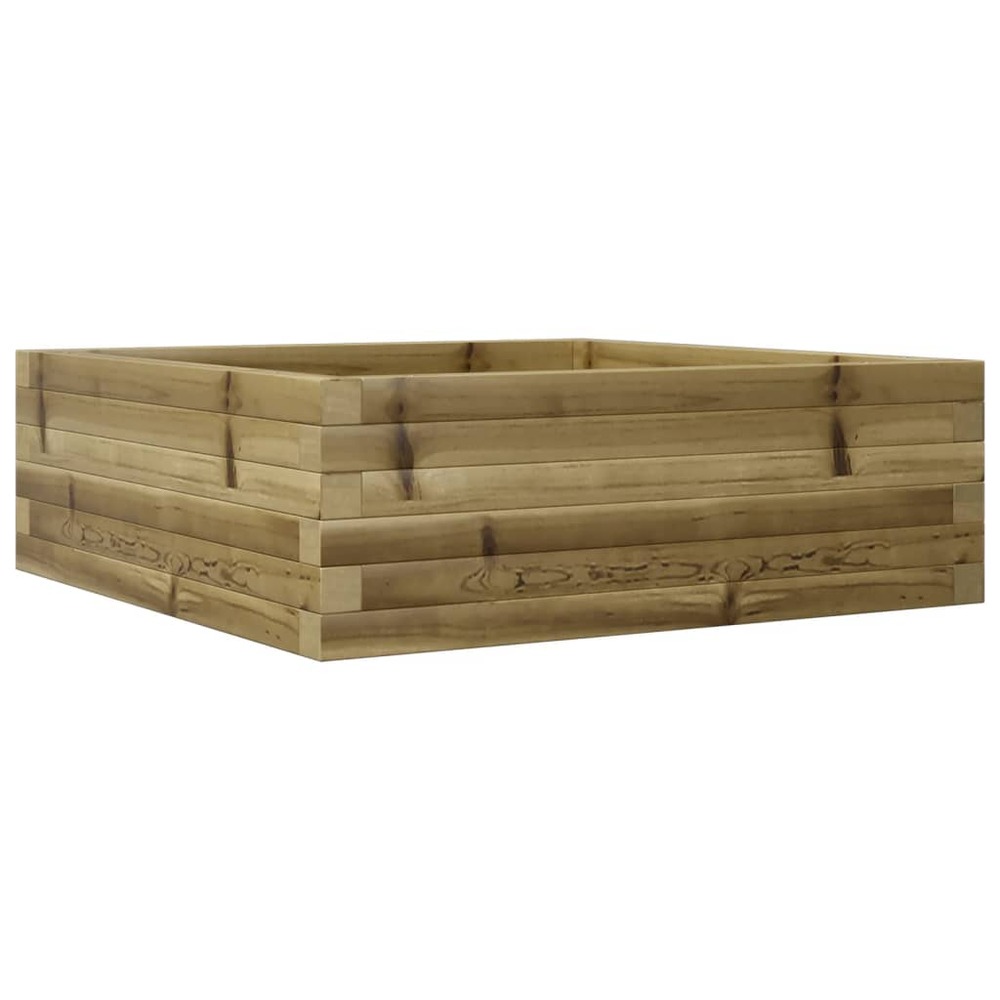 Jardinière bac lit surélevé plantes fleurs terrasse jardin 70 x 70 x 23 cm bois de pin imprégné marron