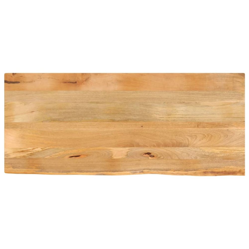 Dessus de table à bord vivant 140x60x2,5cm bois massif manguier