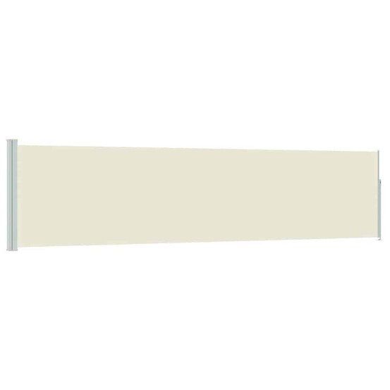 Auvent latéral rétractable de patio 120x500 cm crème