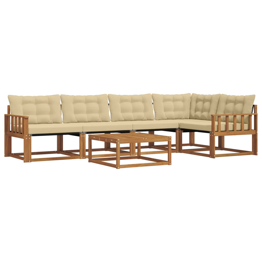 Ensemble de canapés d'extérieur 6 pcs naturel et beige