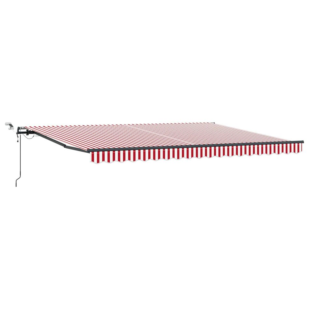 Auvent rétractable rouge et blanc 450 × 350 cm polyester