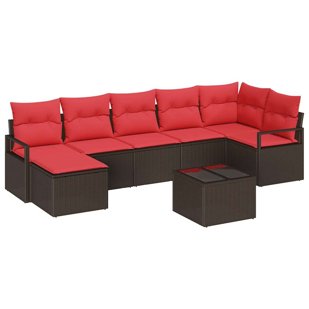 Ensemble de canapés 8 pcs marron polyrotin