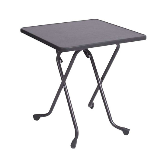 Table de jardin en acier 2 personnes en acier cola gris