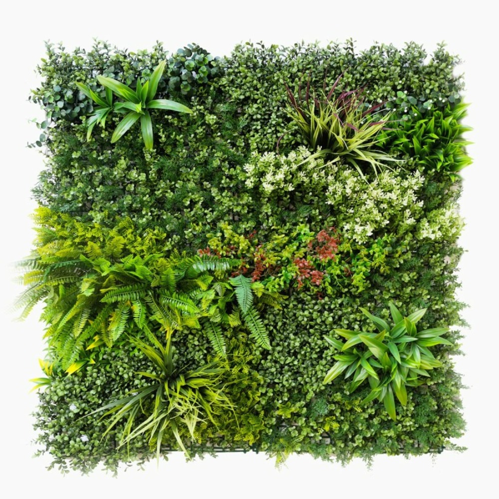Mur végétal artificiel prairie color 1 m × 1 m – plaque décorative plantes synthétiques intérieur extérieur terrasse