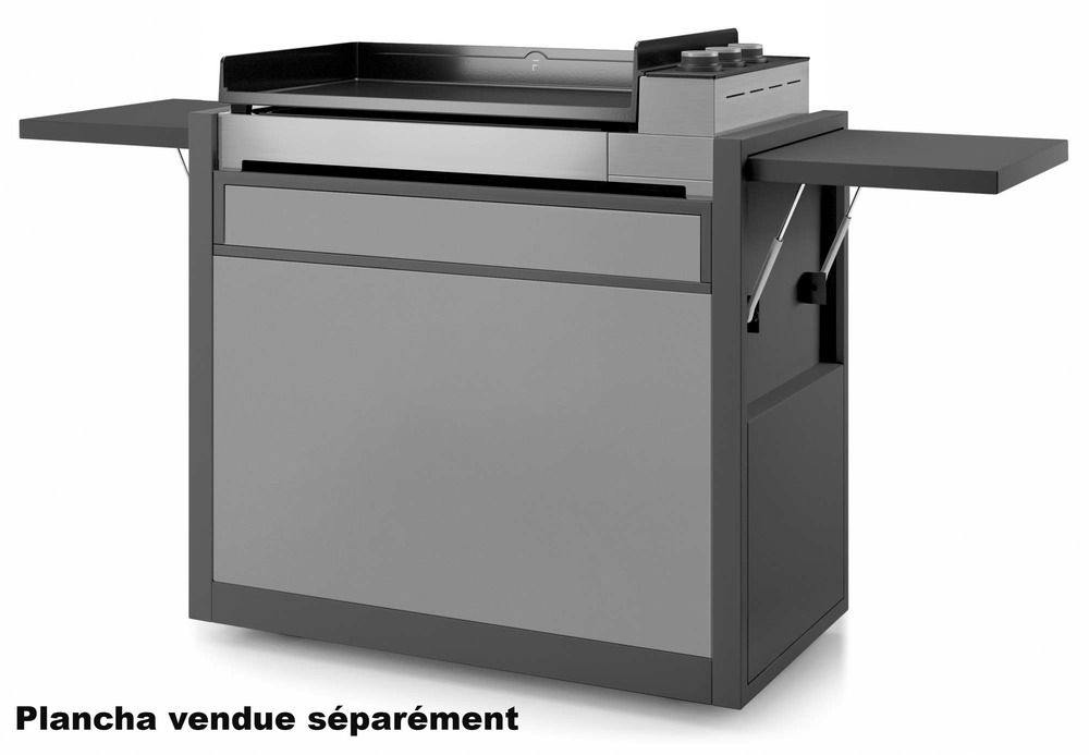 Chariot pour plancha noir/gris clair - chpafng75