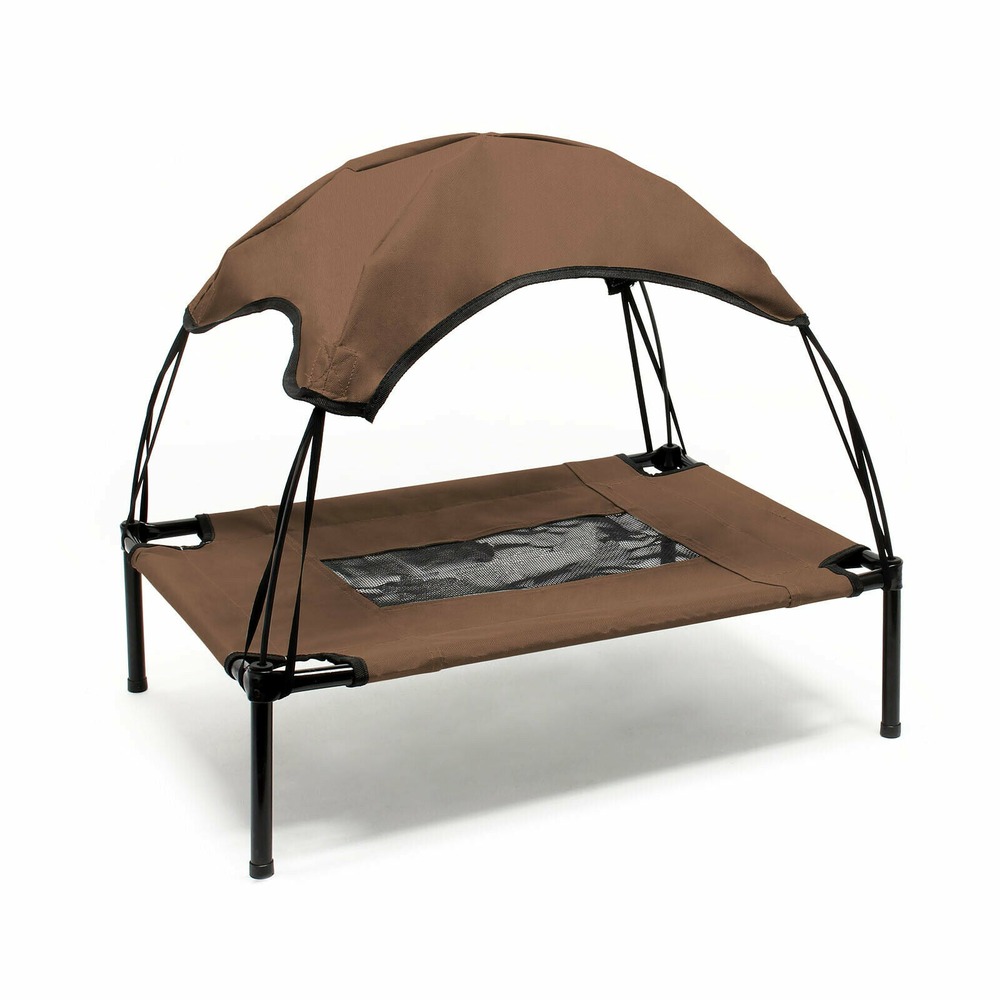 Transat chien 122 cm 30 kg lit surélevé protection soleil xl relax marron