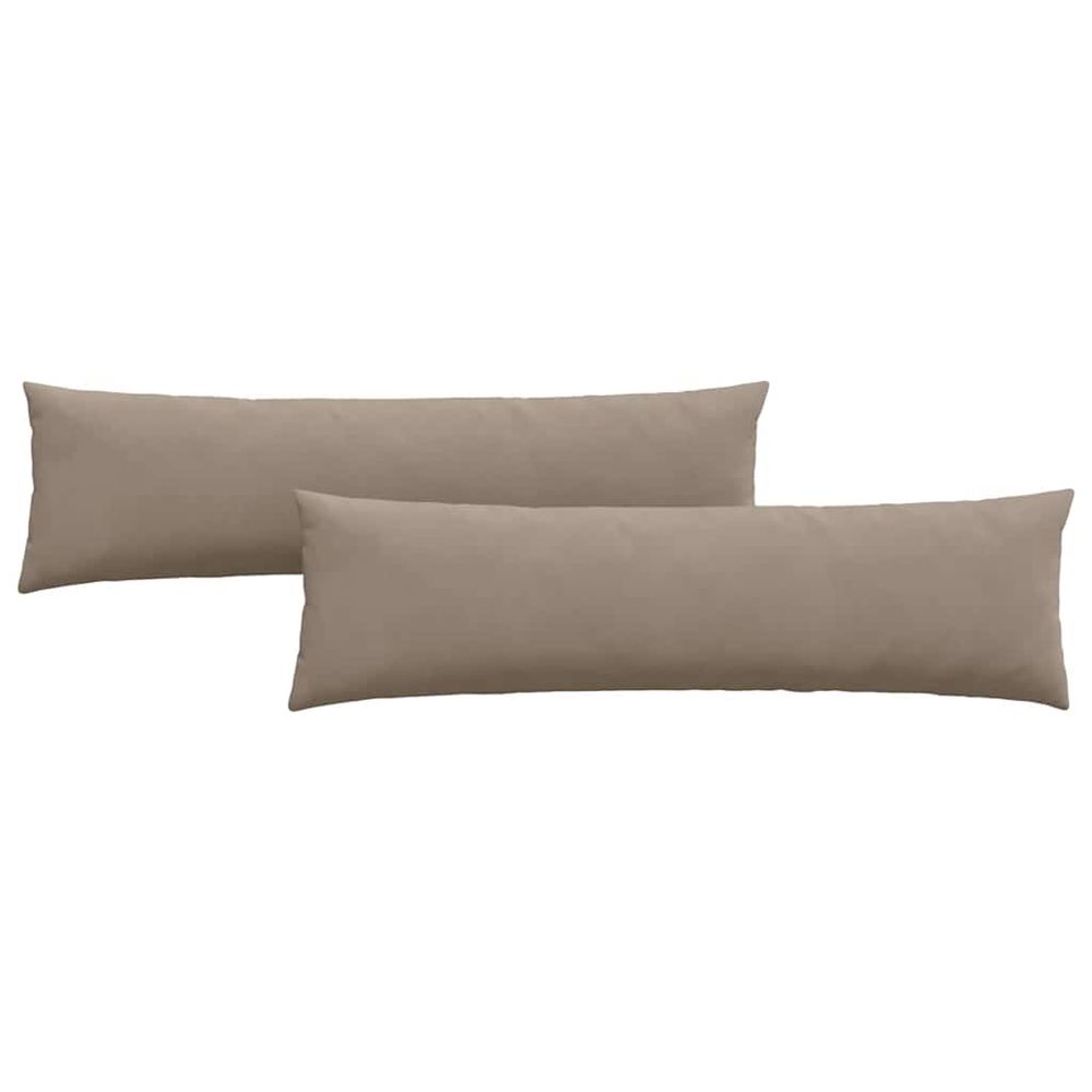 Coussins de canapé 2 pc tissu taupe 145 x 40 cm