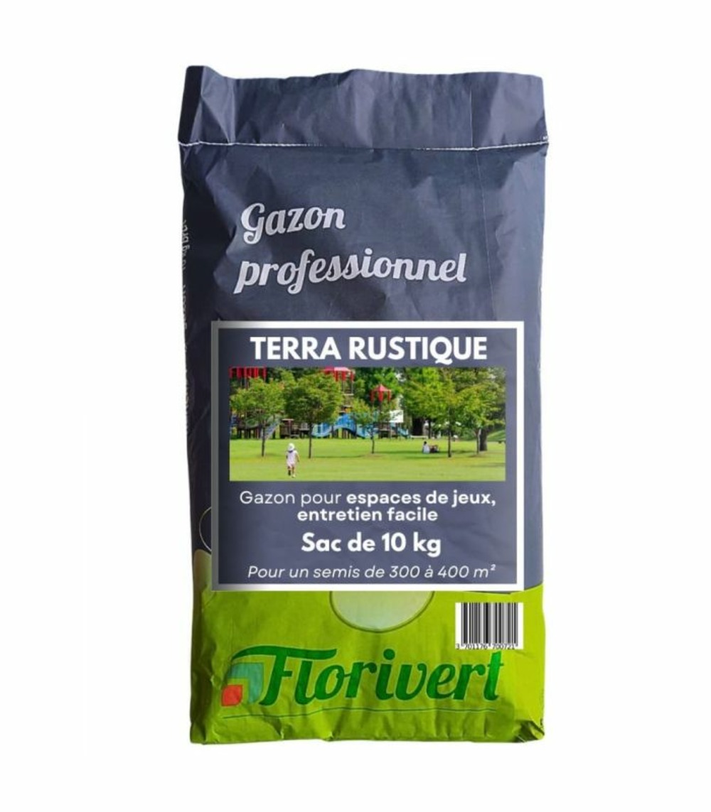 Gazon à semer terra rustique 10 kg pour peu d'entretien et bel aspect estival - florivert 1201636