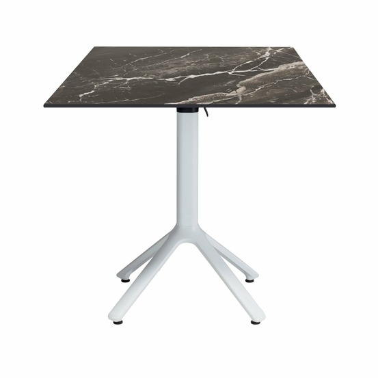 Restootab - table pliable nemo blanche pour extérieur marbre veiné 70x70