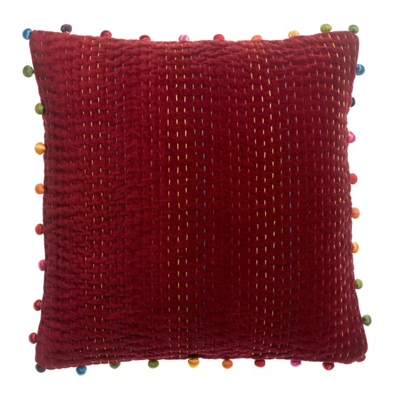 Coussin uni gastounet griotte 45 x 45 cm