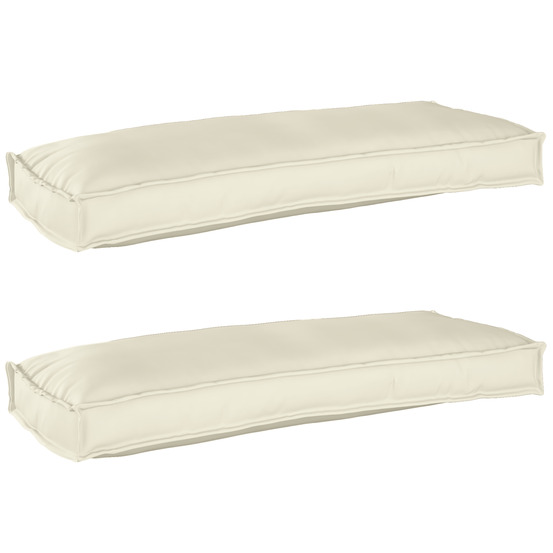 Set de coussins de palette 2 pcs crème 100 x 40 x 8 cm