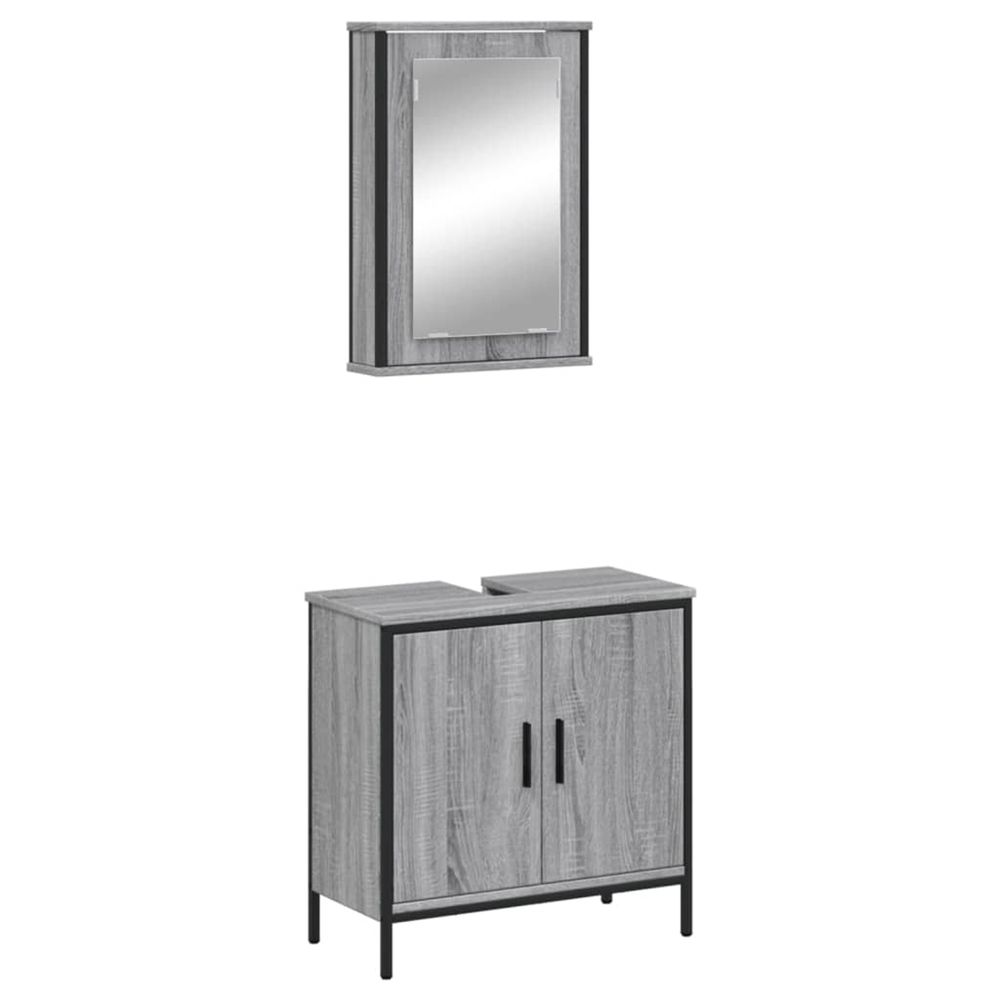 Ensemble de meubles de salle de bain 2 pcs sonoma gris