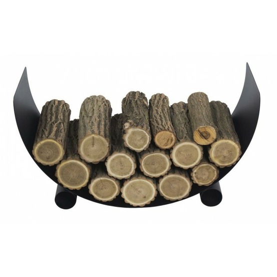 Porte bûches demi-lune turyn en acier noir 80cm