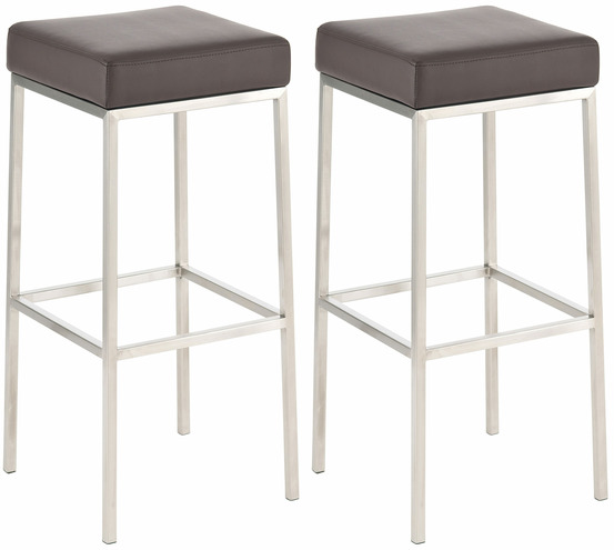 Lot de 2 tabourets de bar montreal 80 simili cuir acier inoxydable