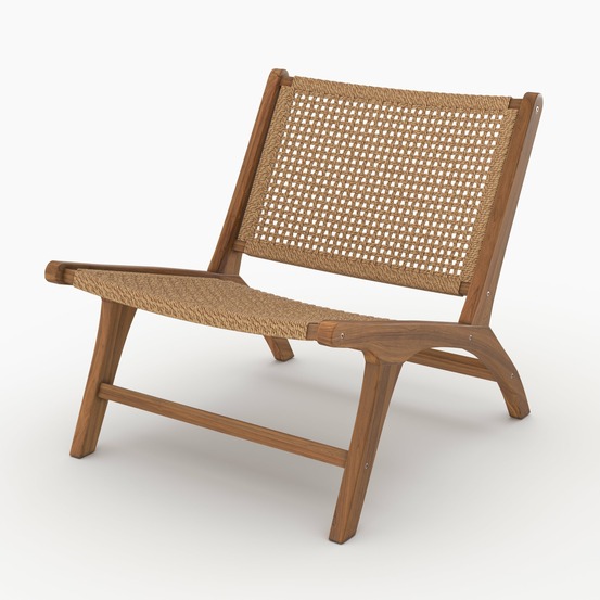 Kilka-fauteuil en bois de teck et tissage synthétique