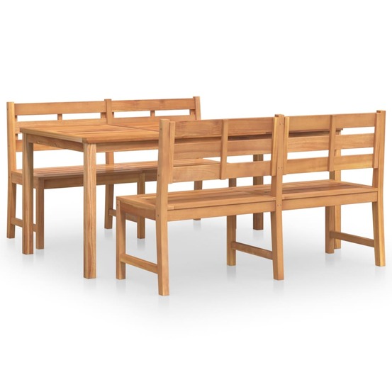 Ensemble à manger de jardin 3 pcs bois de teck massi
