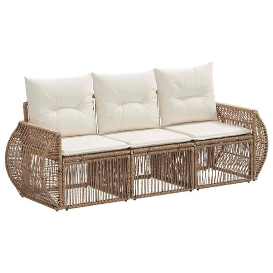 Ensemble de canapé de jardin 3 pc beige et blanc crème