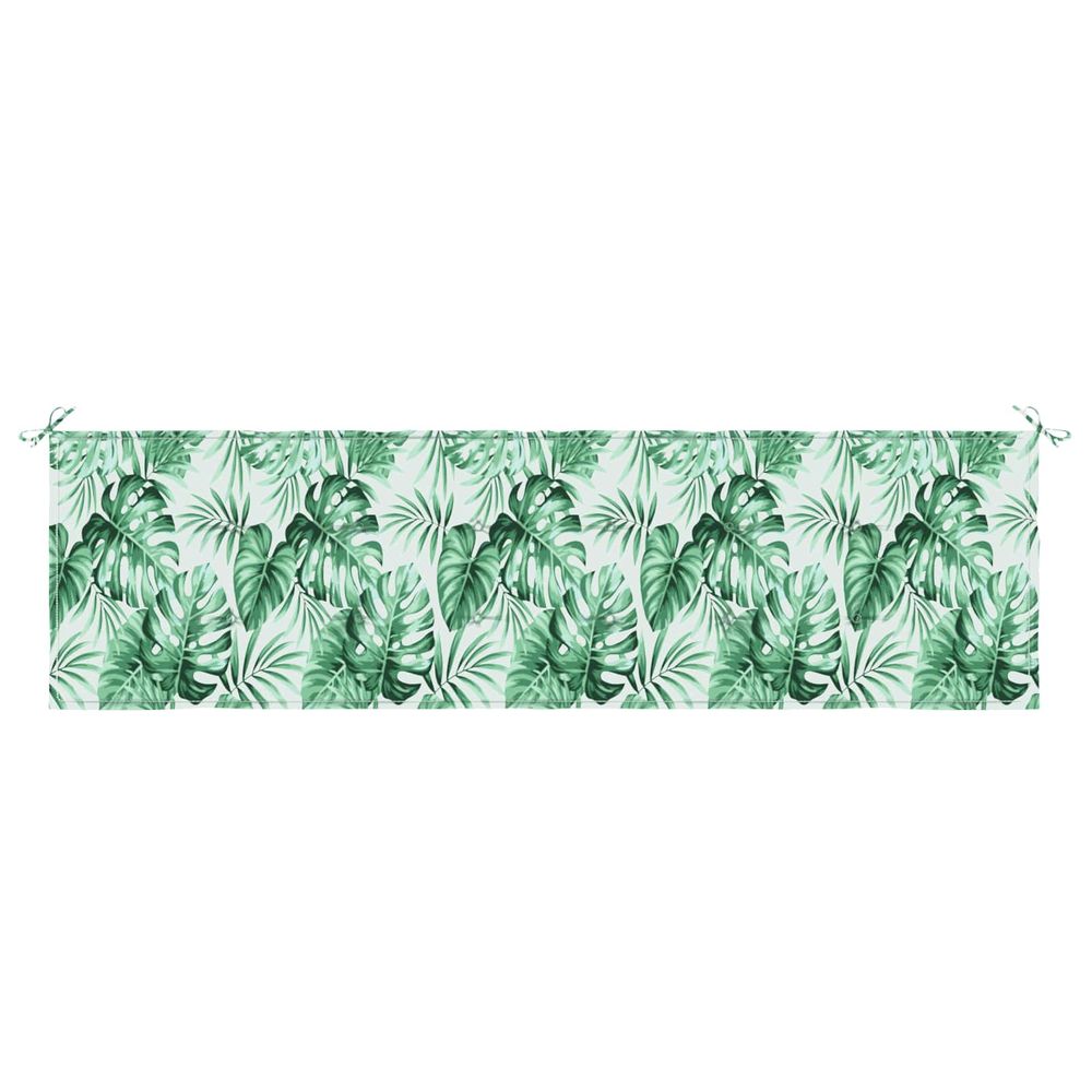 Coussin de banc tissu oxford motif feuille 180 x 50 x 3 cm