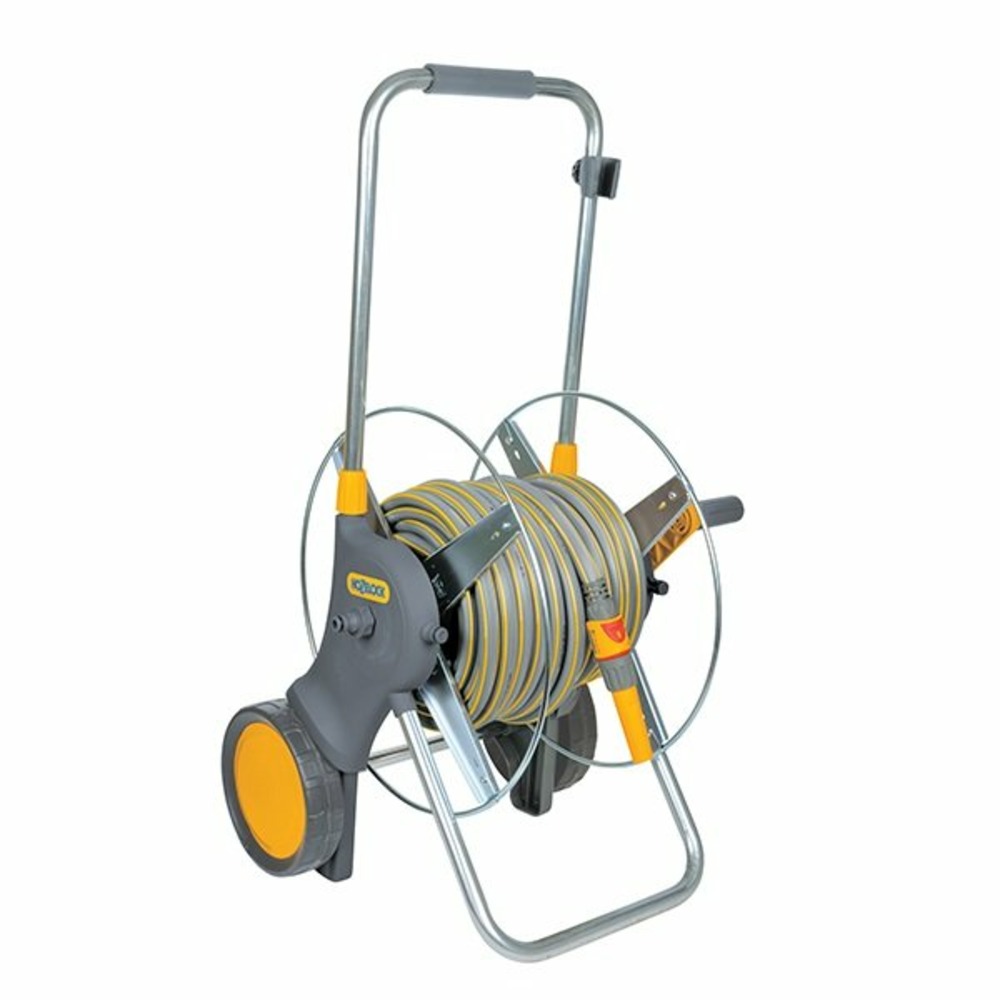 Grand dévidoir chariot métallique pour tuyau d’arrosage 25m 15mm