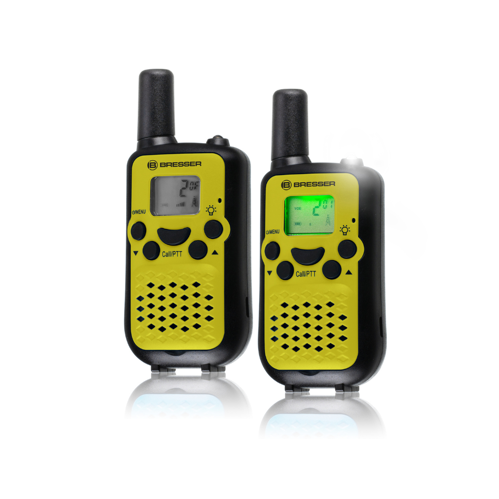 2 talkies-walkies bresser junior - 6 km de portée et mains libres - vert